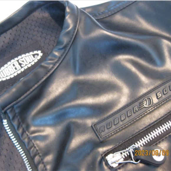 RUBBER SOUL 'Biker' Vest- M 'Black' (BRAND NEW /wot) SUPER RARE! 'Unisex' - Picture 6 of 16